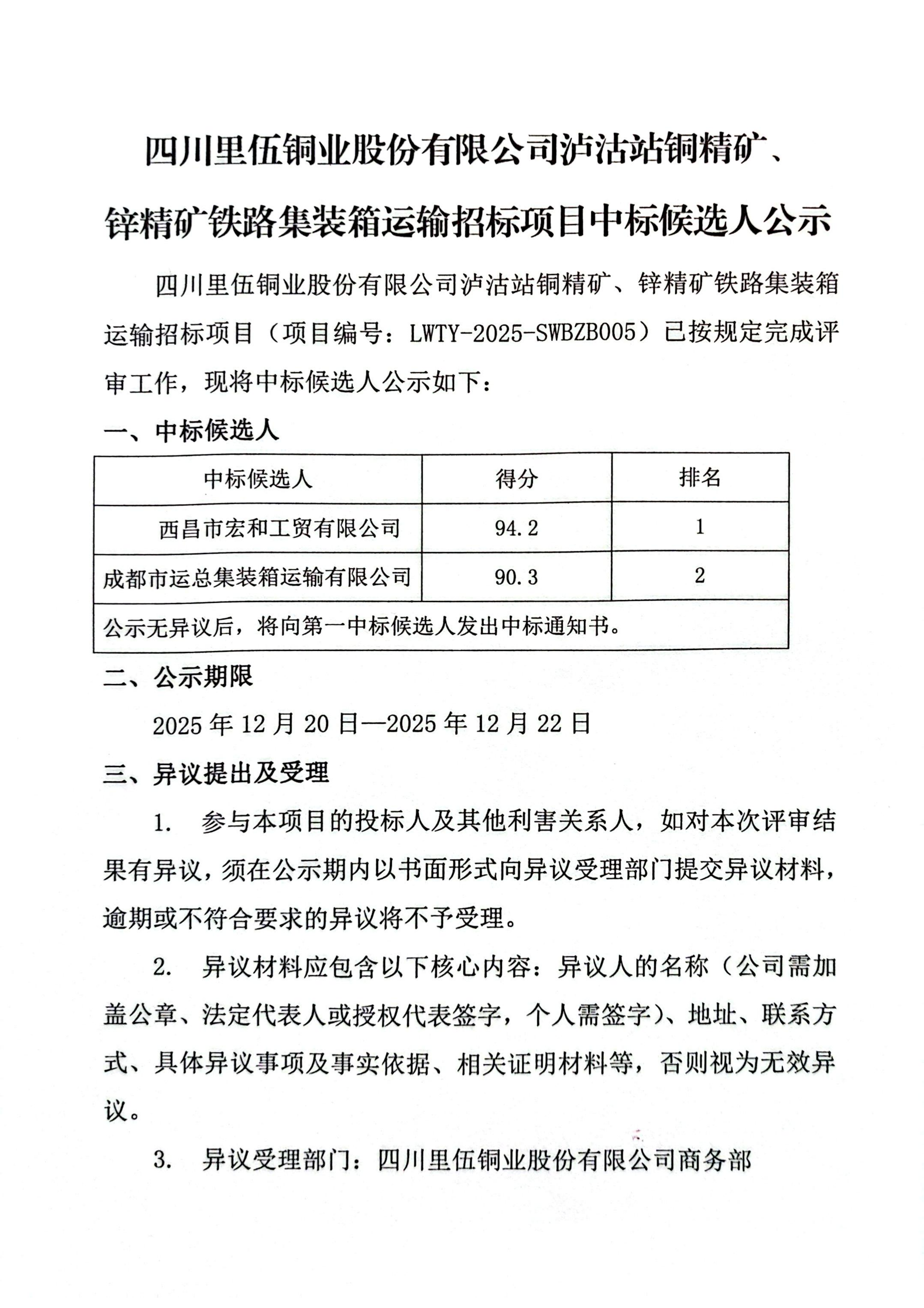 泸沽站铜精矿、锌精矿铁路集装箱运输招标项目中标候选人公示_01.png