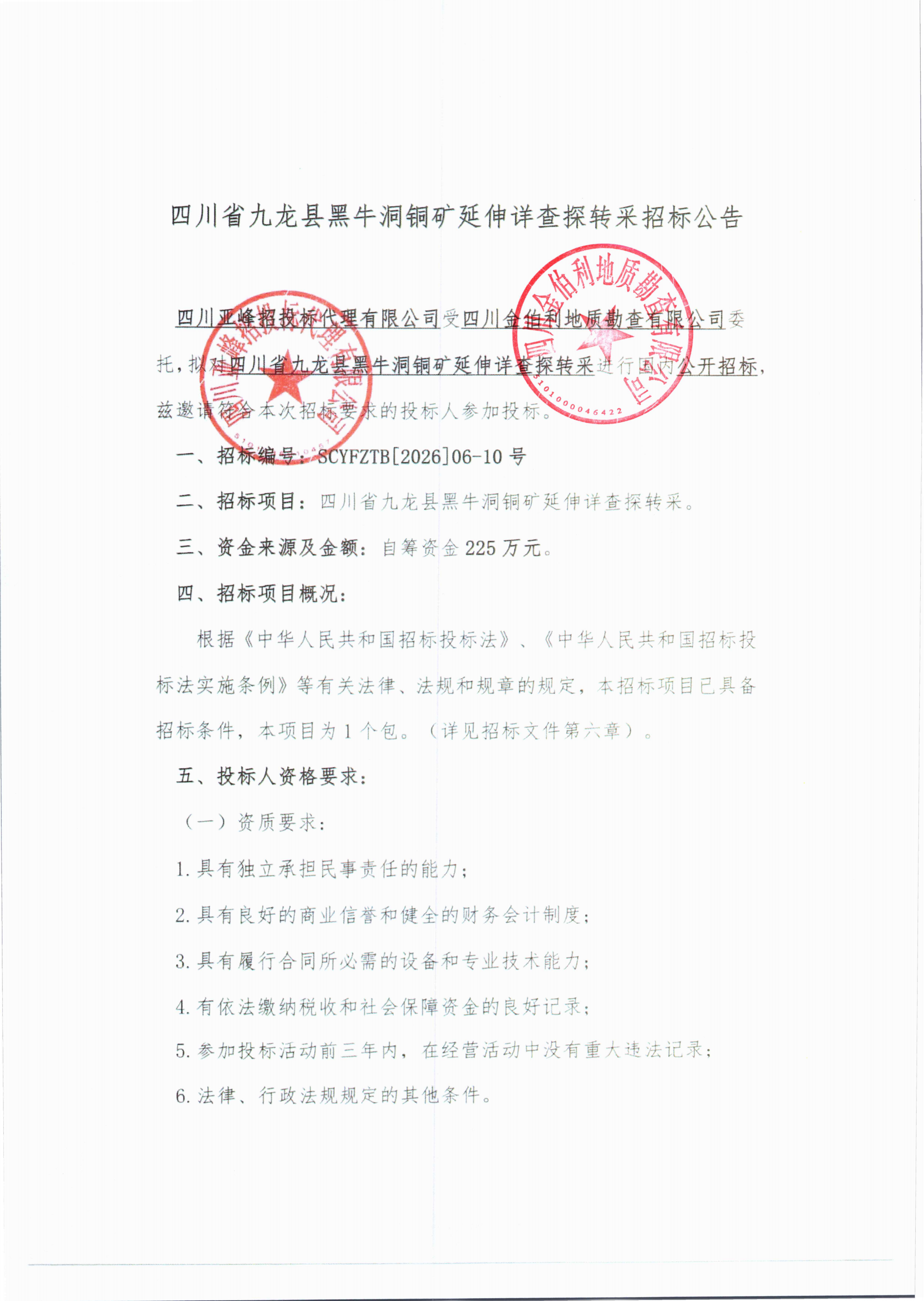 四川省九龙县黑牛洞铜矿延伸详查探转采招标公告(1)_01.png